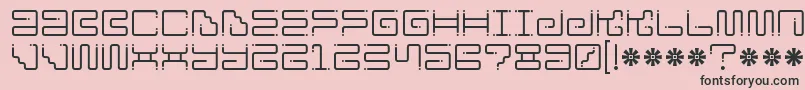 Iron Lounge Dots-Schriftart – Schwarze Schriften auf rosa Hintergrund