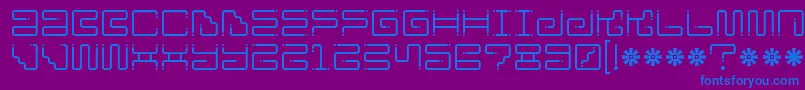 Fonte Iron Lounge Dots – fontes azuis em um fundo violeta