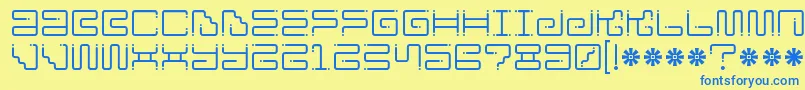 Шрифт Iron Lounge Dots – синие шрифты на жёлтом фоне