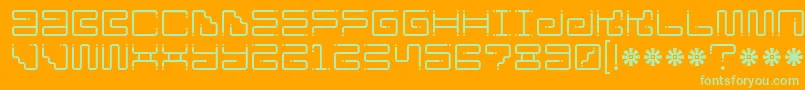 Iron Lounge Dots-fontti – vihreät fontit oranssilla taustalla