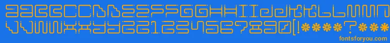 Iron Lounge Dots Font – Orange Fonts on Blue Background