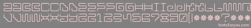 フォントIron Lounge Dots – 灰色の背景にピンクのフォント
