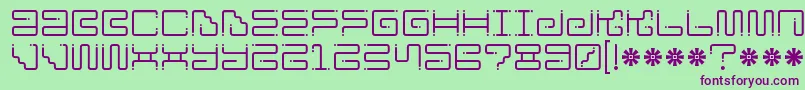 Iron Lounge Dots Font – Purple Fonts on Green Background