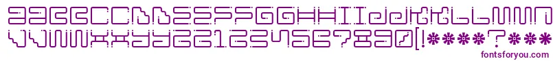 Iron Lounge Dots-Schriftart – Violette Schriften auf weißem Hintergrund