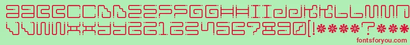 Шрифт Iron Lounge Dots – красные шрифты на зелёном фоне