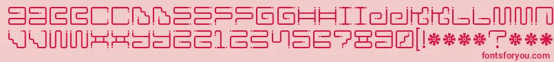 Iron Lounge Dots-Schriftart – Rote Schriften auf rosa Hintergrund