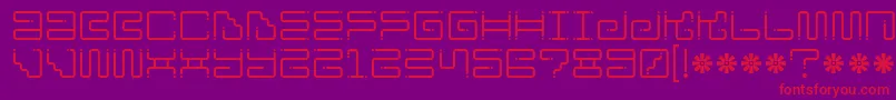 フォントIron Lounge Dots – 紫の背景に赤い文字