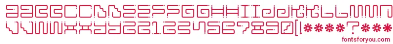 Iron Lounge Dots-Schriftart – Rote Schriften auf weißem Hintergrund
