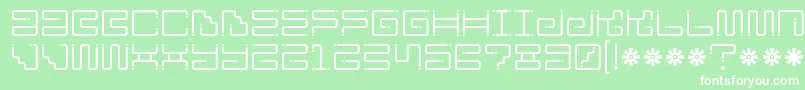 Iron Lounge Dots-fontti – valkoiset fontit vihreällä taustalla