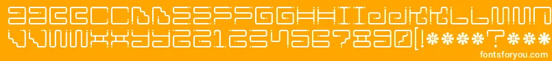 Iron Lounge Dots-fontti – valkoiset fontit oranssilla taustalla
