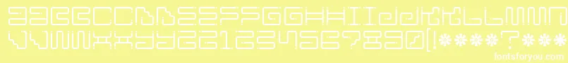 Iron Lounge Dots-fontti – valkoiset fontit keltaisella taustalla