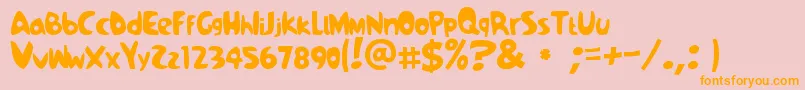 フォントSamba – オレンジの文字がピンクの背景にあります。