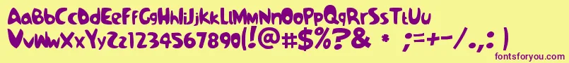 Samba Font – Purple Fonts on Yellow Background