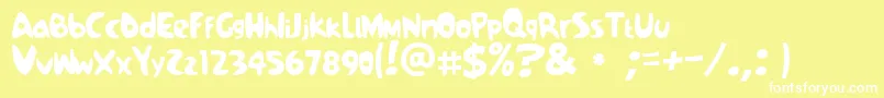 フォントSamba – 黄色い背景に白い文字
