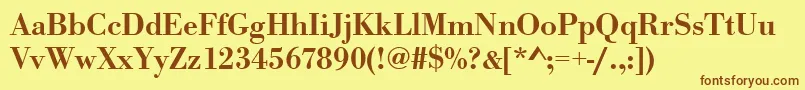 Urwbodonitmed Font – Brown Fonts on Yellow Background