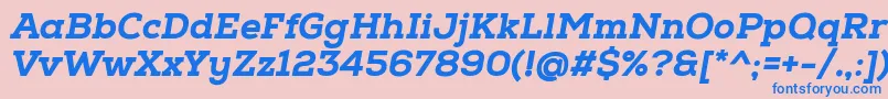 NexaSlabHeavyOblique Font – Blue Fonts on Pink Background