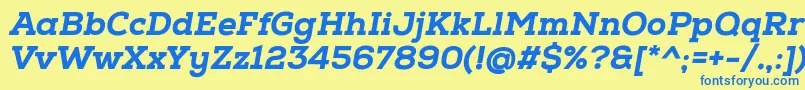 NexaSlabHeavyOblique Font – Blue Fonts on Yellow Background