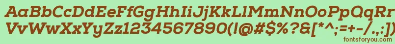 NexaSlabHeavyOblique Font – Brown Fonts on Green Background