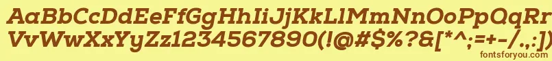 NexaSlabHeavyOblique Font – Brown Fonts on Yellow Background