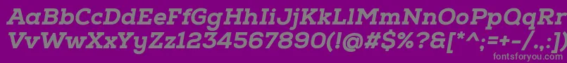 フォントNexaSlabHeavyOblique – 紫の背景に灰色の文字