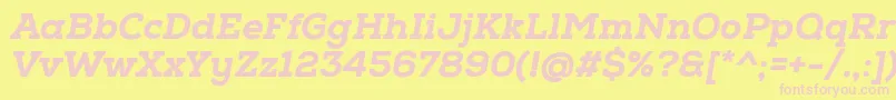 NexaSlabHeavyOblique Font – Pink Fonts on Yellow Background