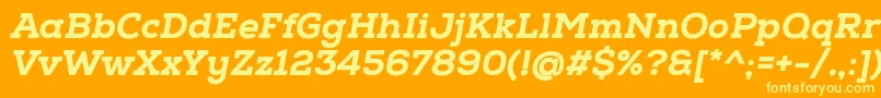 NexaSlabHeavyOblique Font – Yellow Fonts on Orange Background