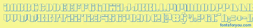 Leaguewars3D Font – Blue Fonts on Yellow Background