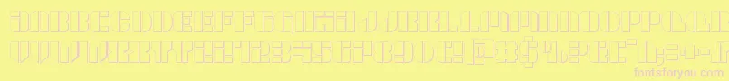 Leaguewars3D Font – Pink Fonts on Yellow Background