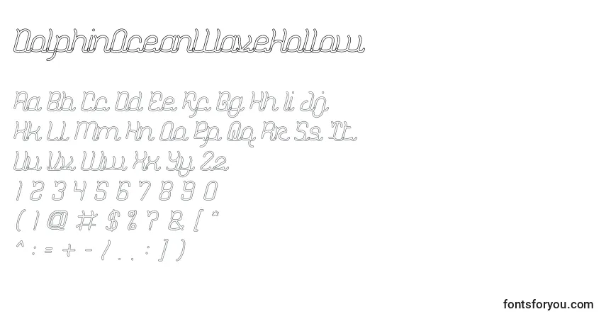 Schriftart DolphinOceanWaveHollow – Alphabet, Zahlen, spezielle Symbole