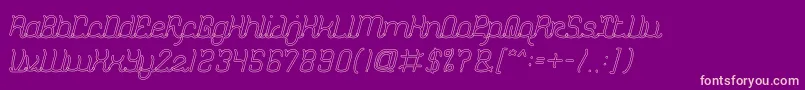 DolphinOceanWaveHollow-Schriftart – Rosa Schriften auf violettem Hintergrund