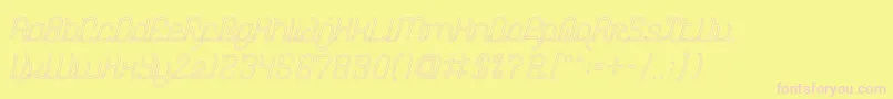 DolphinOceanWaveHollow Font – Pink Fonts on Yellow Background