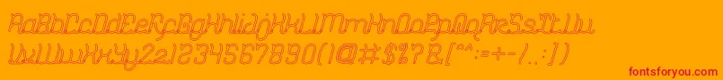 DolphinOceanWaveHollow-Schriftart – Rote Schriften auf orangefarbenem Hintergrund