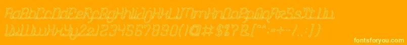 DolphinOceanWaveHollow-Schriftart – Gelbe Schriften auf orangefarbenem Hintergrund