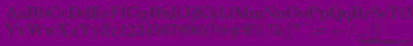 フォントLmroman10Regular – 紫の背景に黒い文字