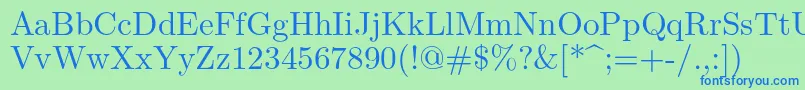 Lmroman10Regular Font – Blue Fonts on Green Background
