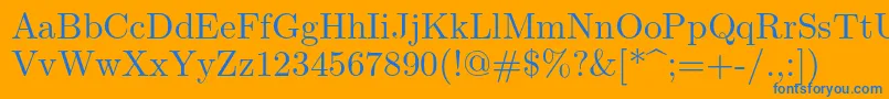 Lmroman10Regular Font – Blue Fonts on Orange Background