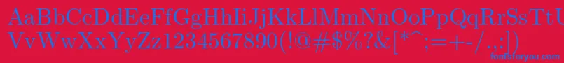 Lmroman10Regular Font – Blue Fonts on Red Background