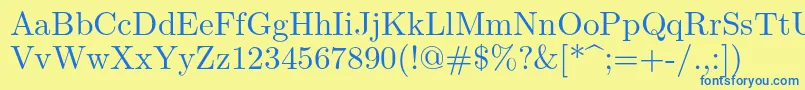 Lmroman10Regular Font – Blue Fonts on Yellow Background