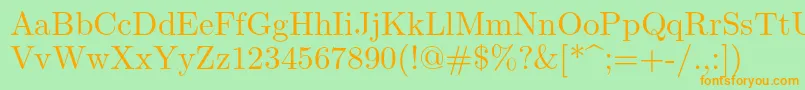 Lmroman10Regular Font – Orange Fonts on Green Background