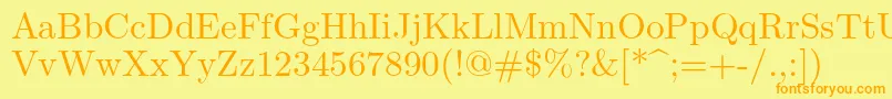 Lmroman10Regular Font – Orange Fonts on Yellow Background