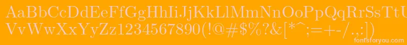 Lmroman10Regular Font – Pink Fonts on Orange Background