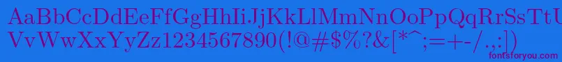 Lmroman10Regular Font – Purple Fonts on Blue Background