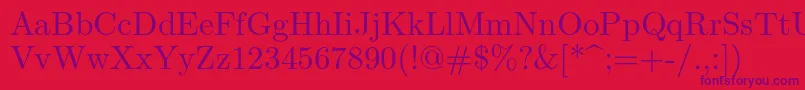 Lmroman10Regular Font – Purple Fonts on Red Background