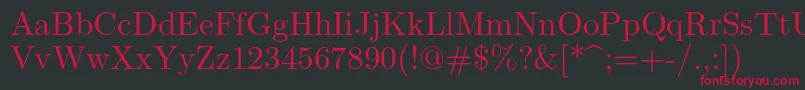Lmroman10Regular Font – Red Fonts on Black Background