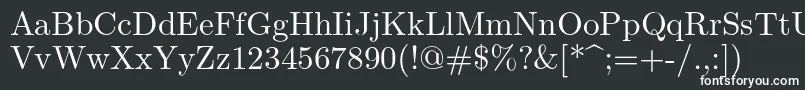 Шрифт Lmroman10Regular – белые шрифты на чёрном фоне