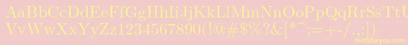 Lmroman10Regular-Schriftart – Gelbe Schriften auf rosa Hintergrund