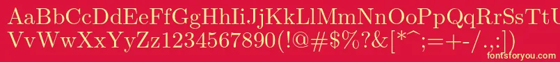 Lmroman10Regular Font – Yellow Fonts on Red Background