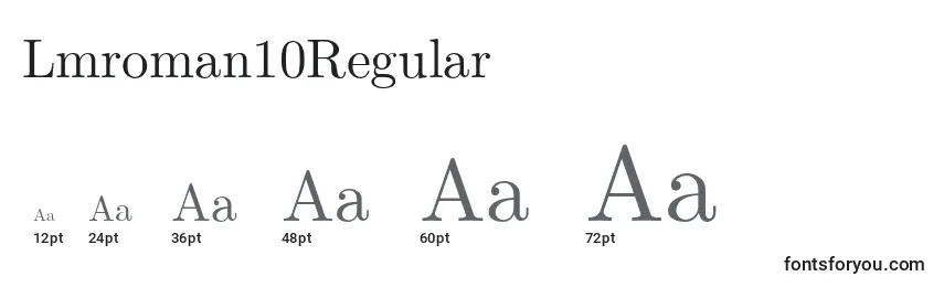 Размеры шрифта Lmroman10Regular