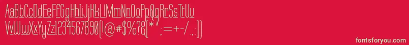 フォントLabtopUnderscore – 赤い背景に緑の文字