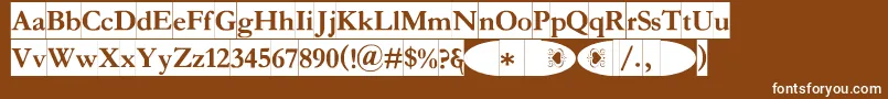 フォントCrayomonde – 茶色の背景に白い文字